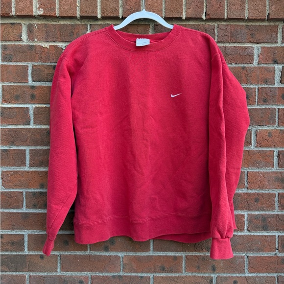 Nike Other - Nike Vintage 90s Y2K Red Crewneck Sweatshirt Size XL Men’s White tag Swoosh Logo